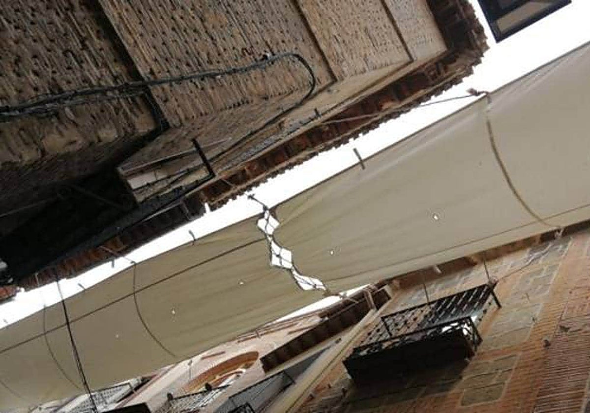 Toldos instalados para la procesión del Corpus