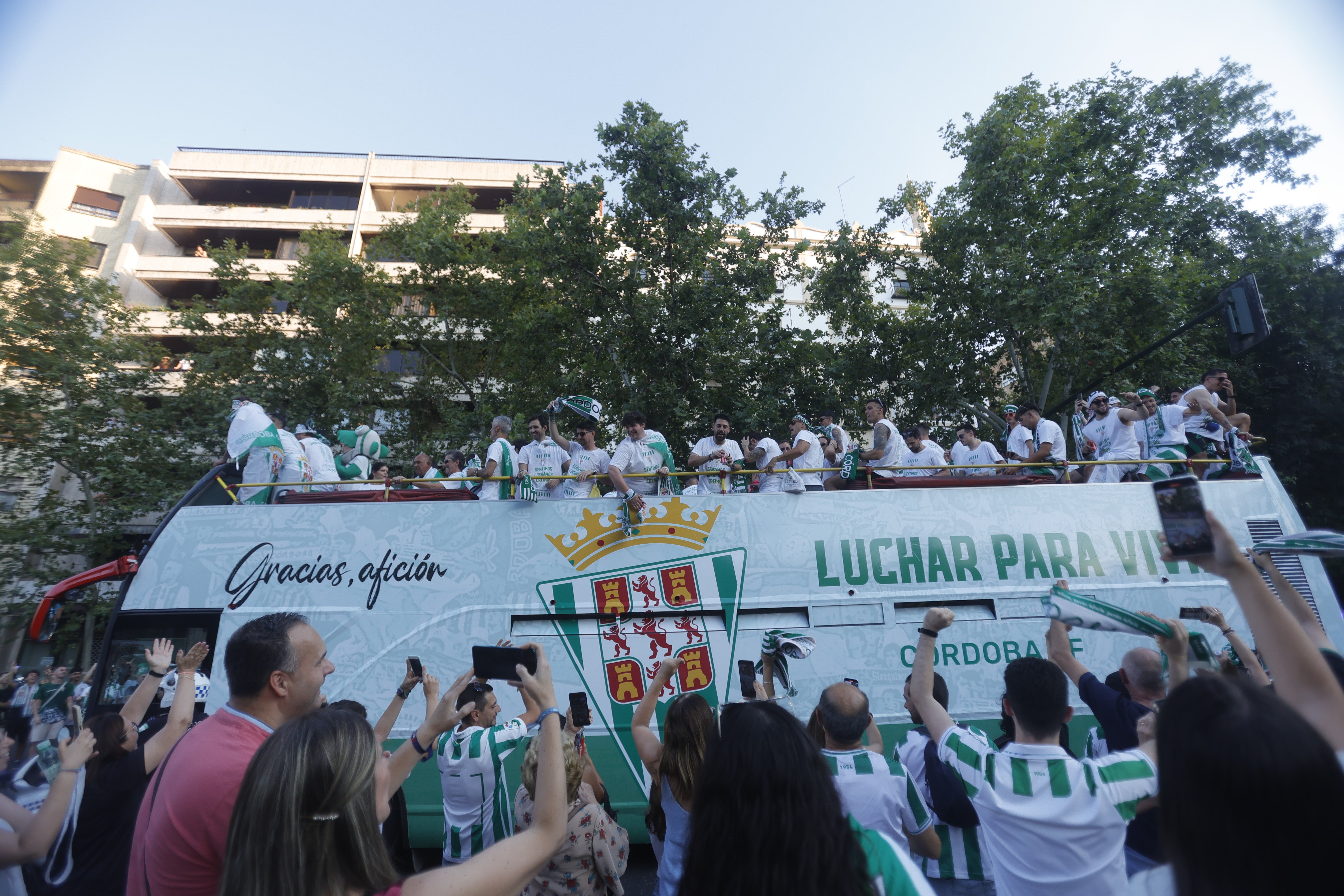 Las imágenes de la multitudinaria rúa del Córdoba CF por las calles