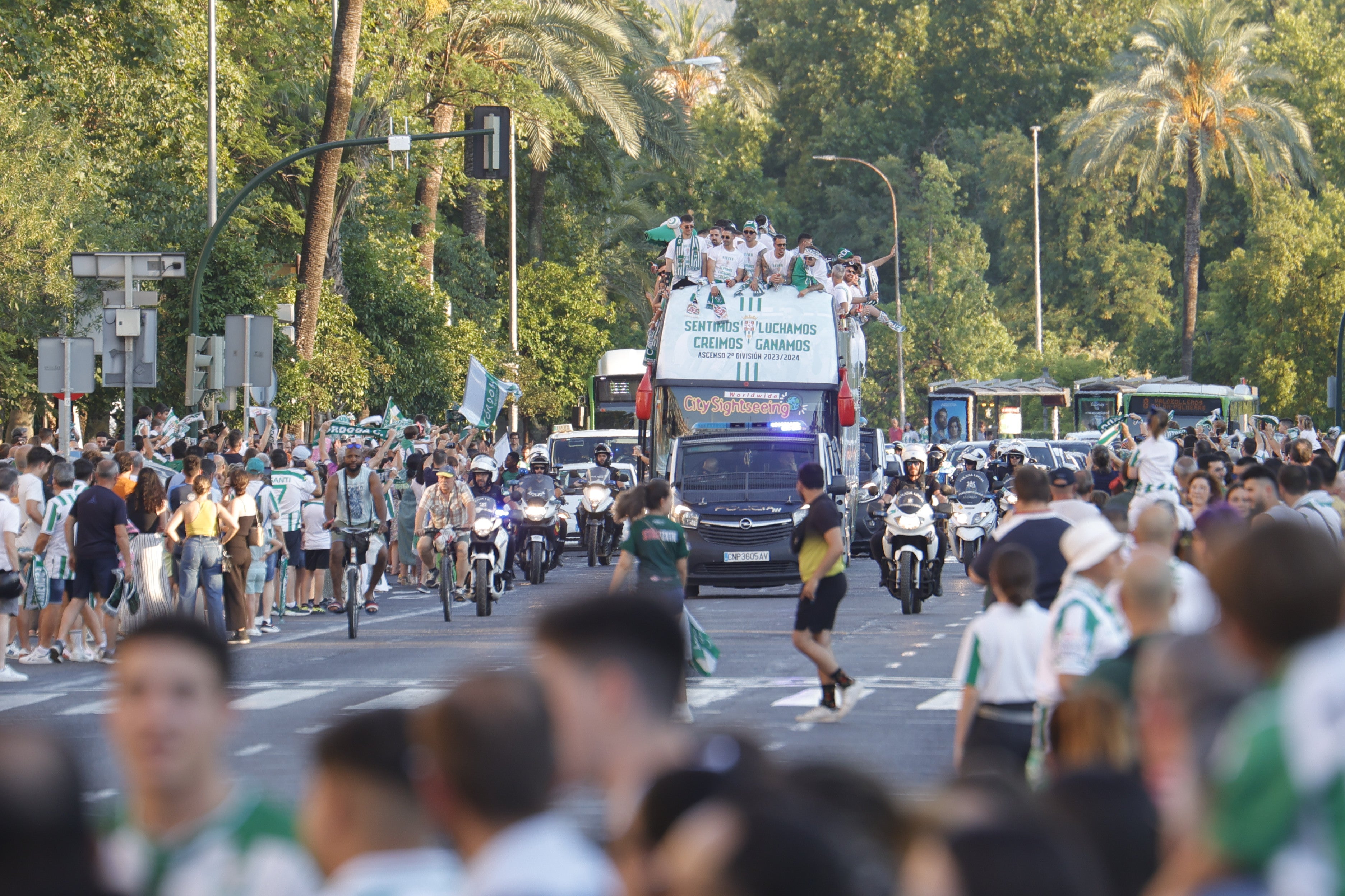 Las imágenes de la multitudinaria rúa del Córdoba CF por las calles