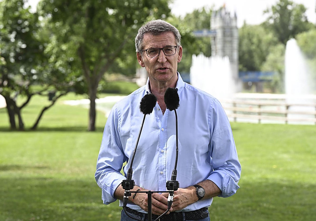 Alberto Núñez Feijóo en Torrejón de Ardoz esta mañana