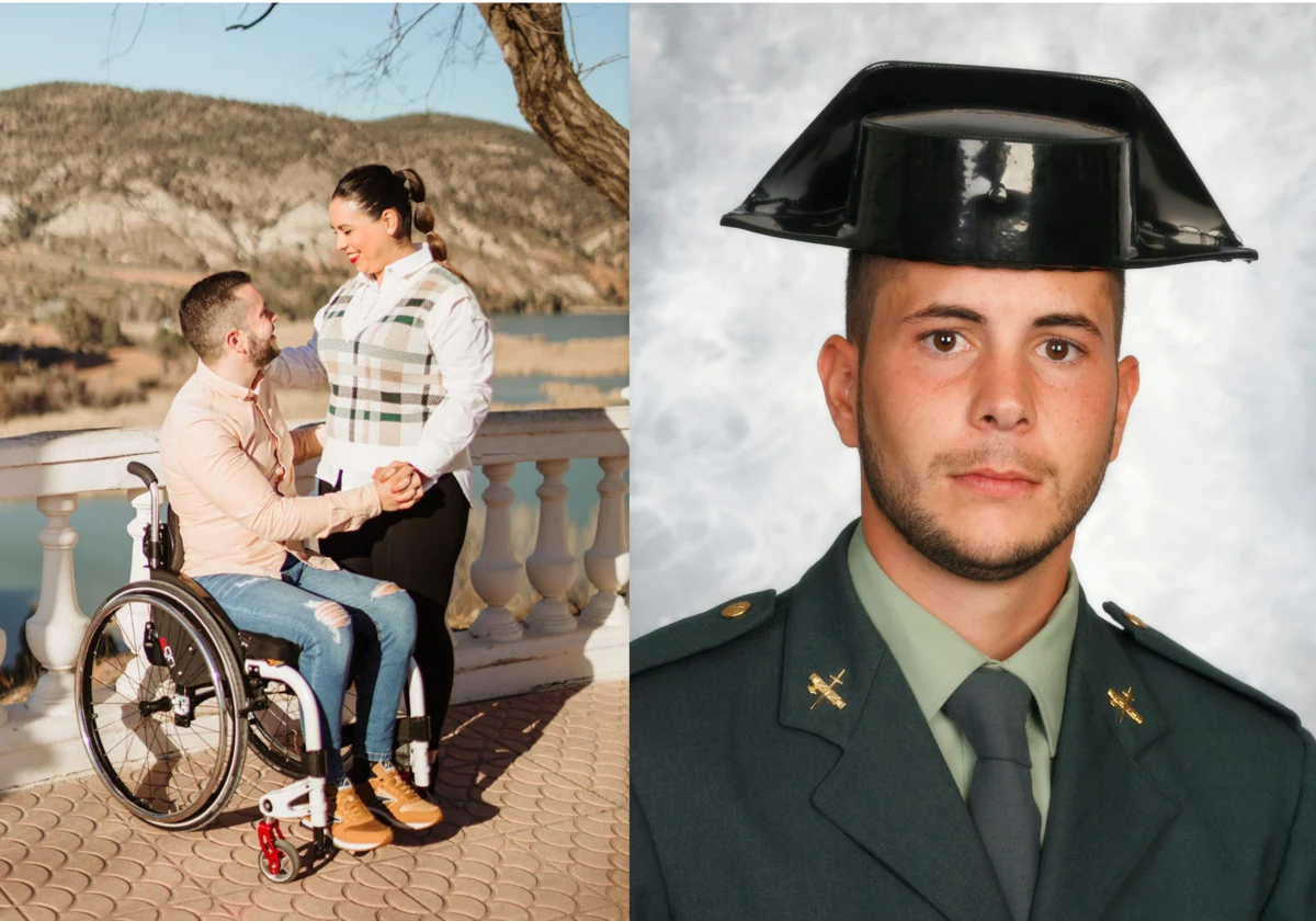 Imagen de Raquel y Jacobo, el agente en silla de ruedas que quiere volver a la Guardia Civil