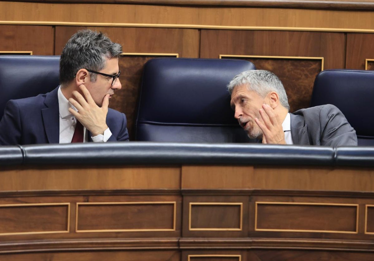 Félix Bolaños García, ministro de la presidencia, y Fernando Grande Marlaska, ministro del interior