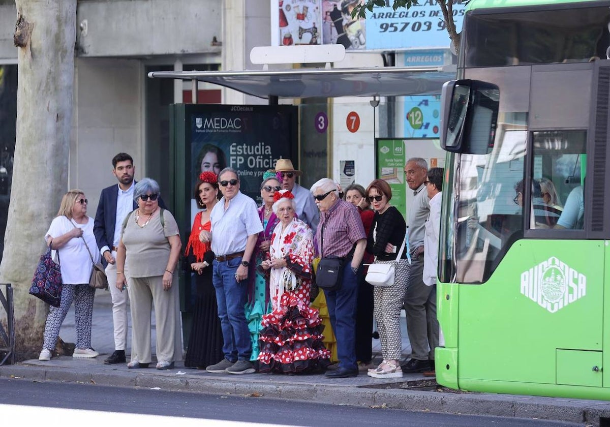 Una parada de autobús de Aucorsa este pasado mes de mayo en Córdoba