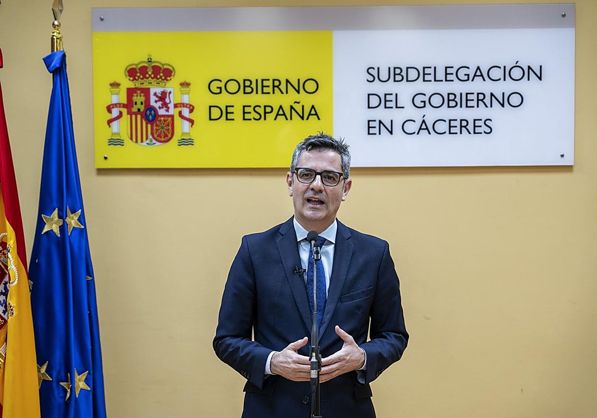 El ministro de la Presidencia, Justicia y Relaciones con las Cortes, Félix Bolaños