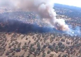 Incendio Córdoba: aviones del Infoca trabajan en la extinción de un fuego forestal en Villanueva de Córdoba