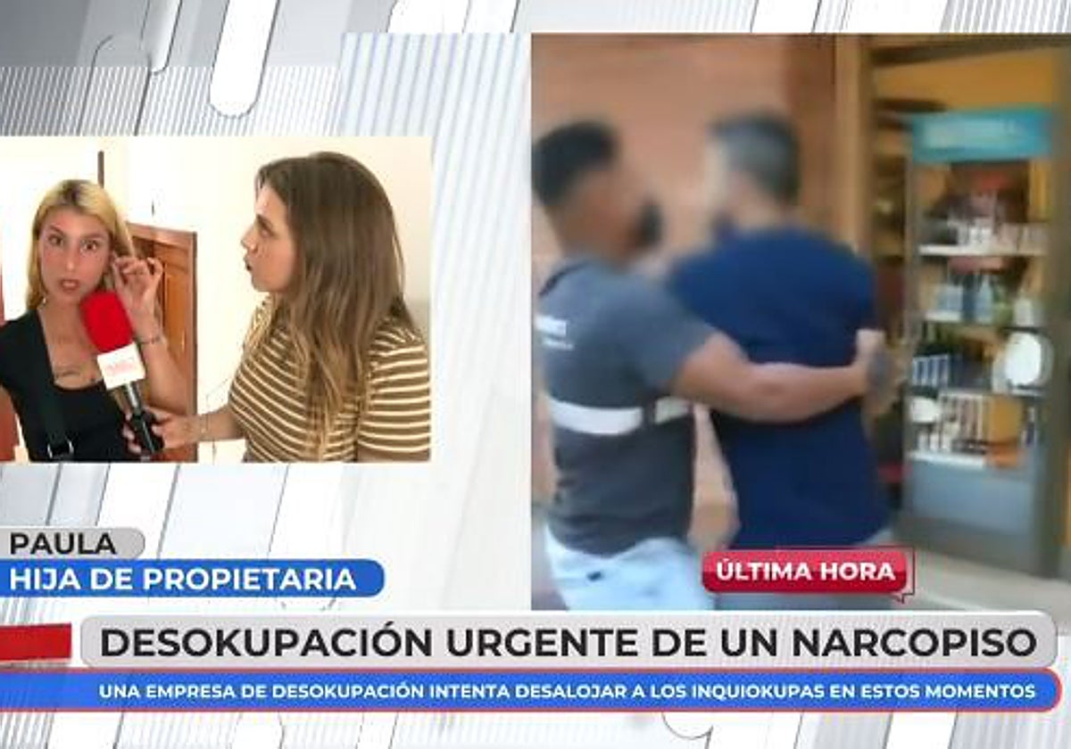 Paula, explicando el calvario de su familia hace unos días