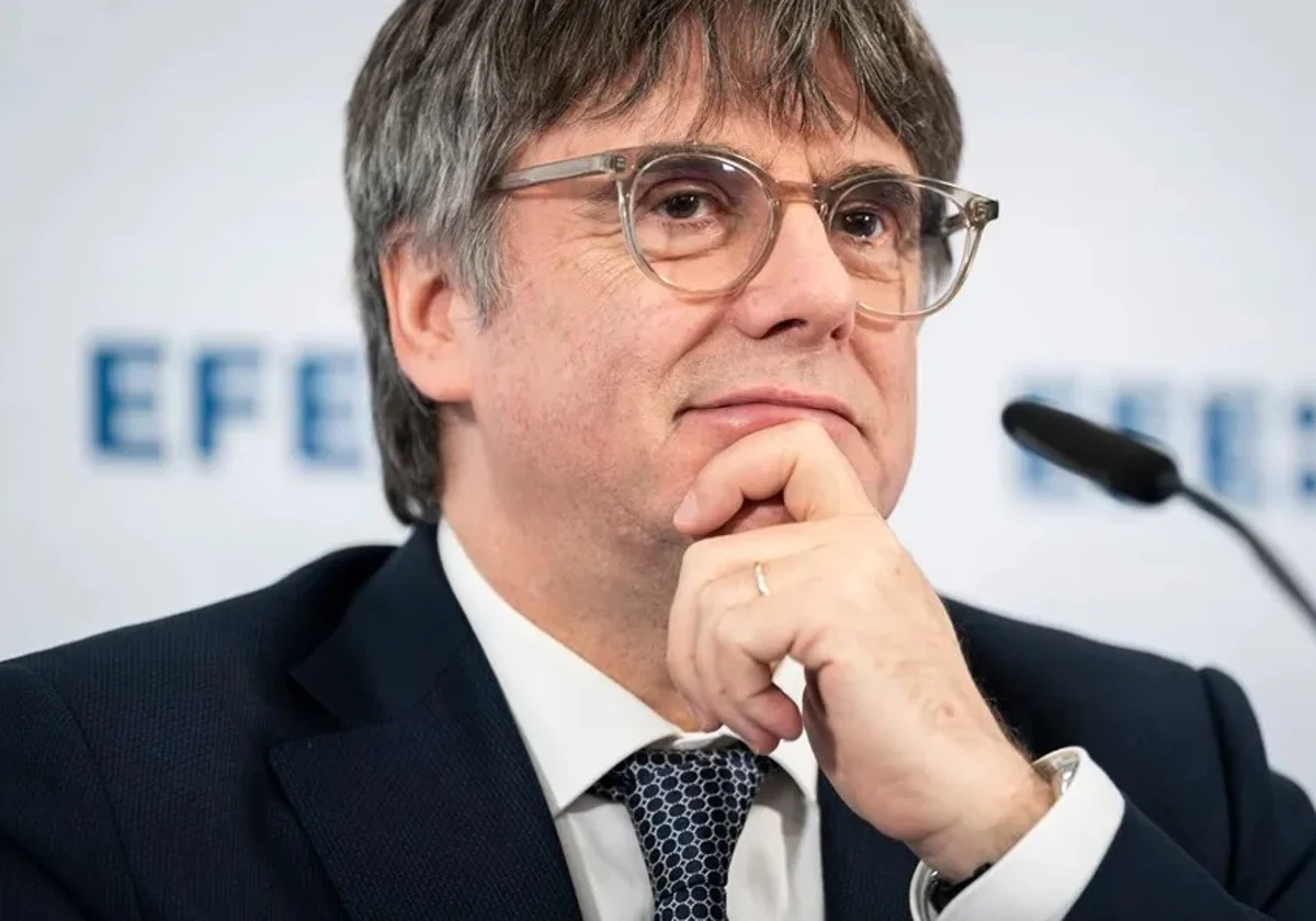 Carles Puigdemont, durante una rueda de prensa