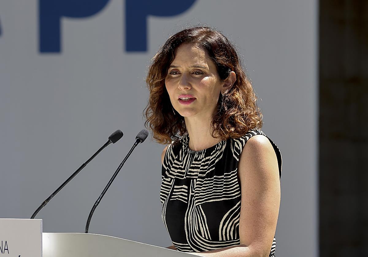 Isabel Díaz Ayuso, durante un acto del PP