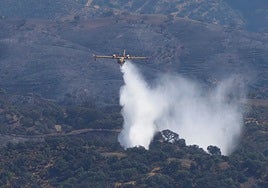 El Infoca dobla el dispositivo para controlar el incendio de Obejo y Cerro Muriano que avanza hacia el este