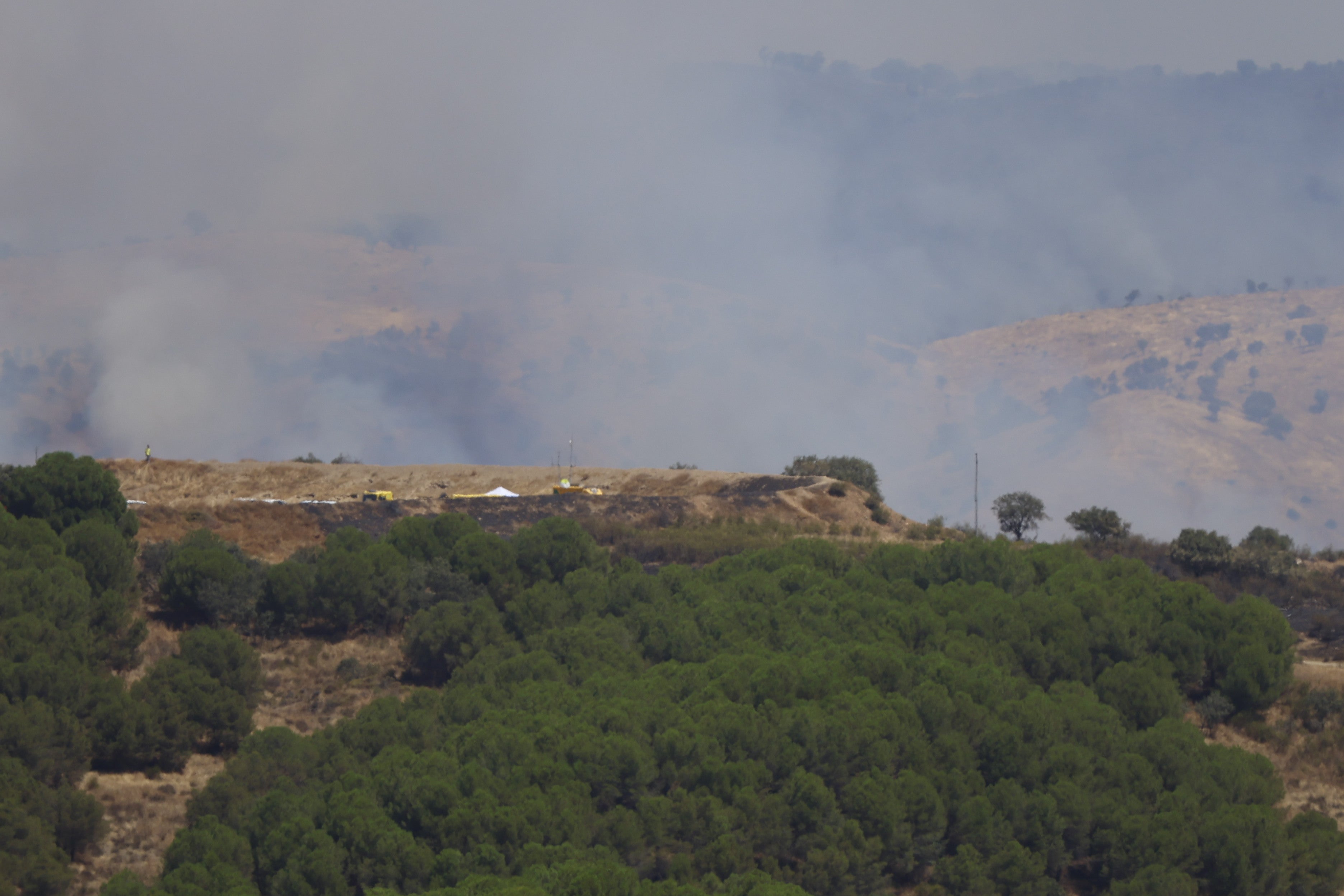 La lucha del operativo del Infoca con el complejo incendio de Obejo, en imágenes
