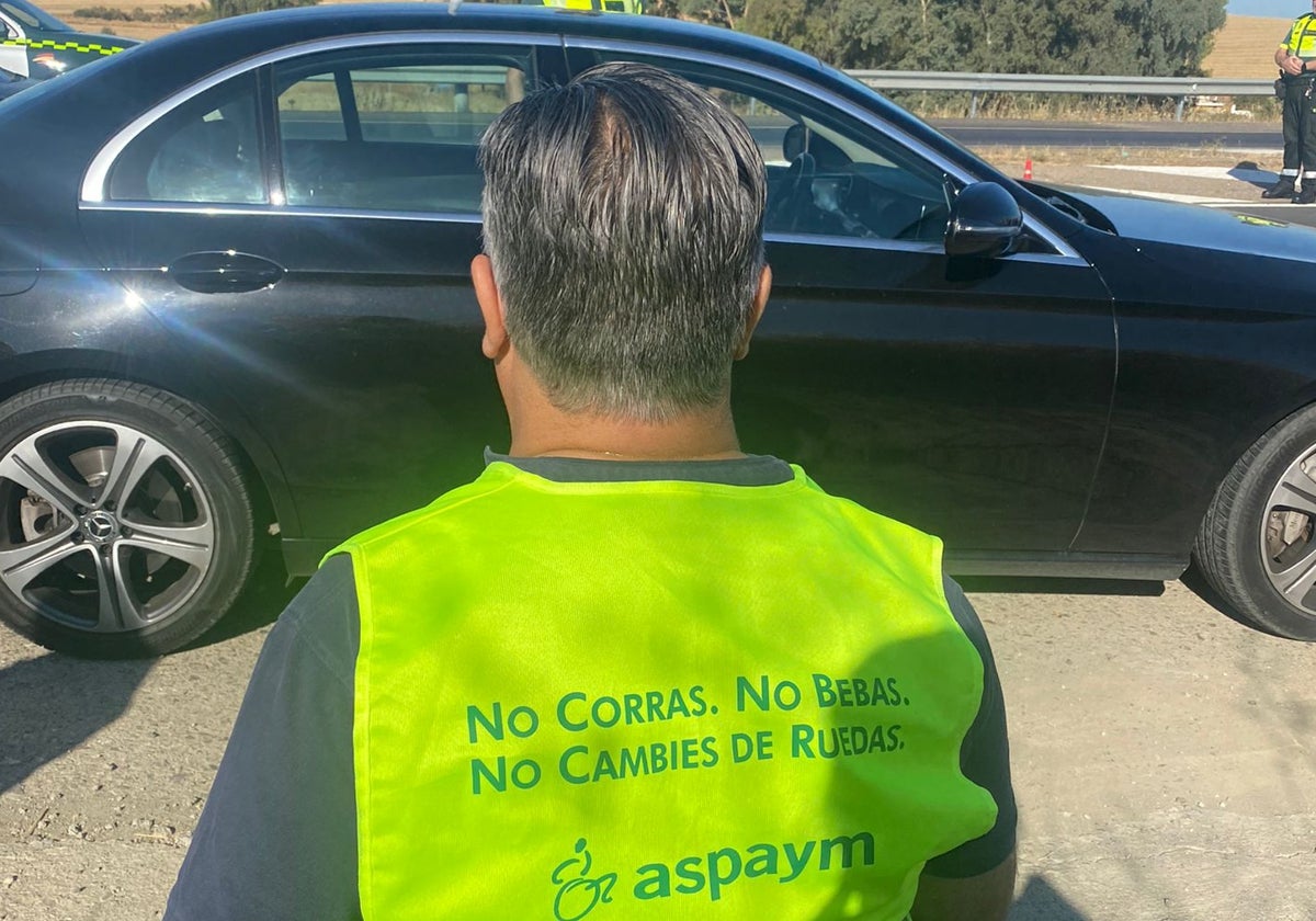 Paco Pedrosa en uno de los controles de este lunes por exceso de velocidad