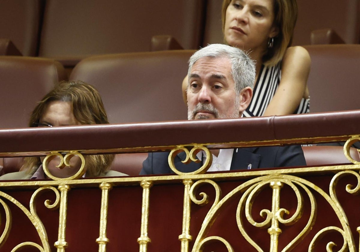 El presidente de Canarias, Fernando Clavijo, en el Congreso de los Diputados este lunes