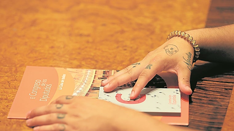 Una guía del Congreso de los Diputados y un ejemplar de la Constitución