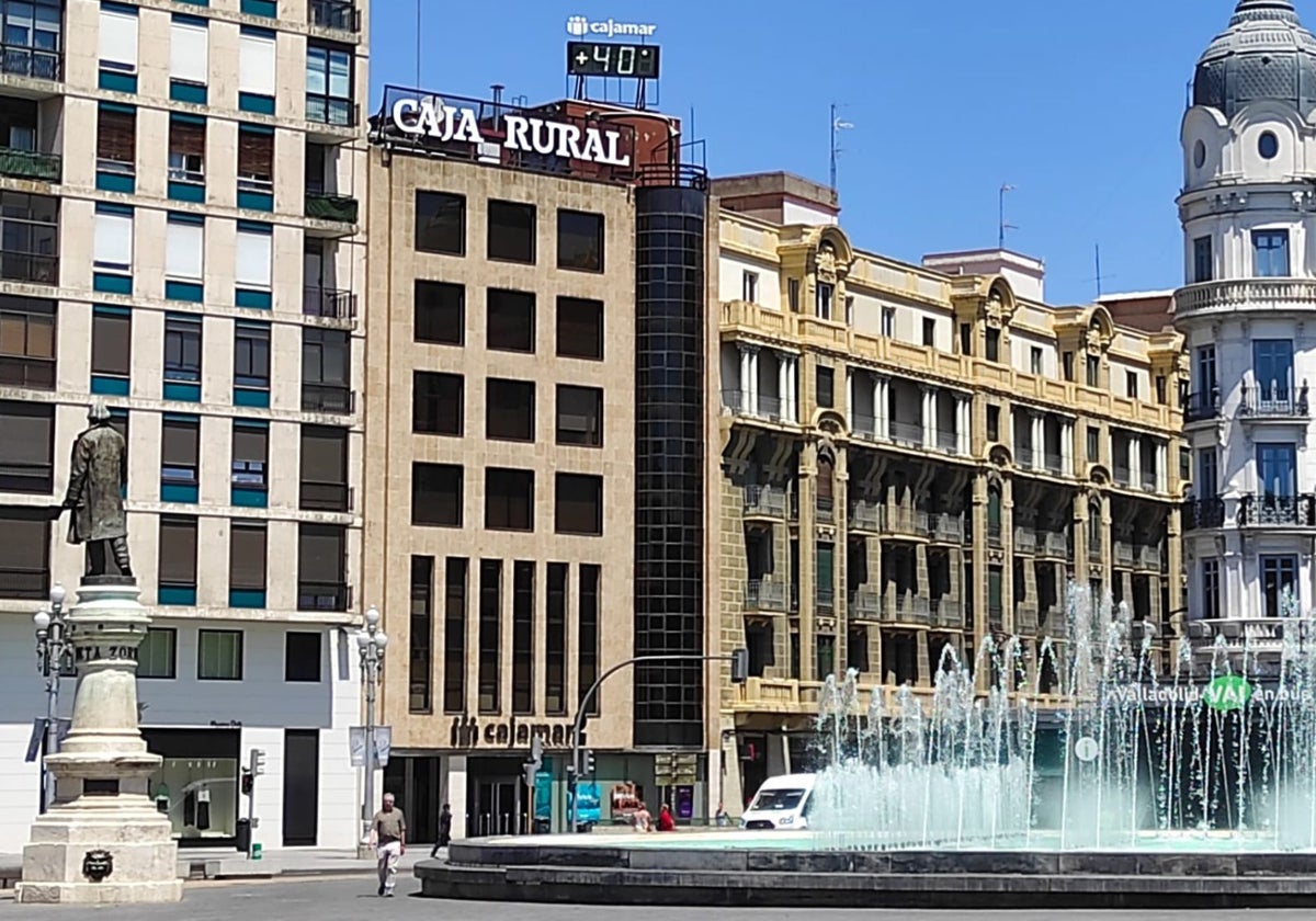 Termómetro a 40 grados en el centro de Valladolid, el pasado 24 de julio, uno de los días de más calor