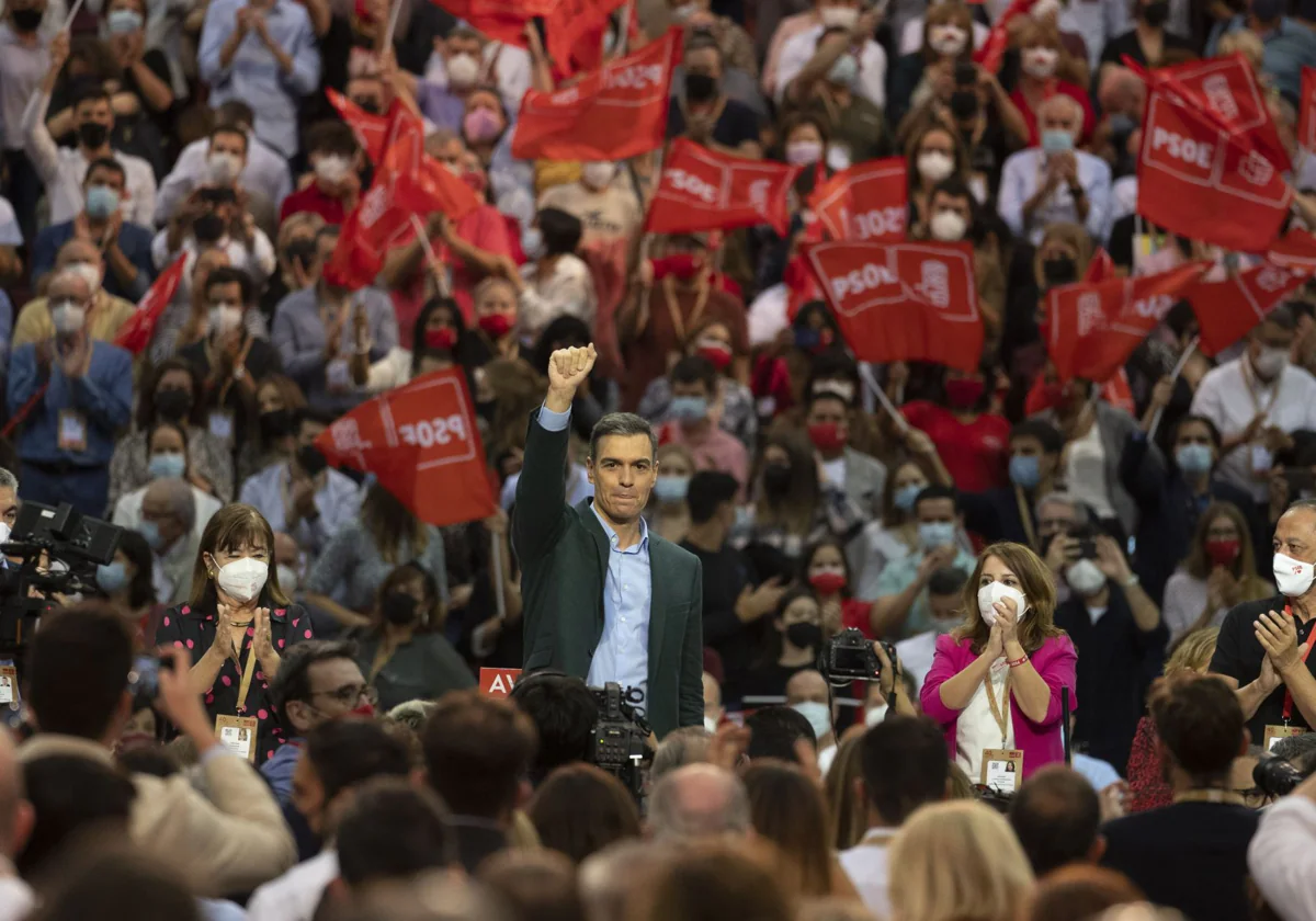 Pedro Sánchez en el XL Congreso Federal del PSOE celebrado en 2021 en Valencia