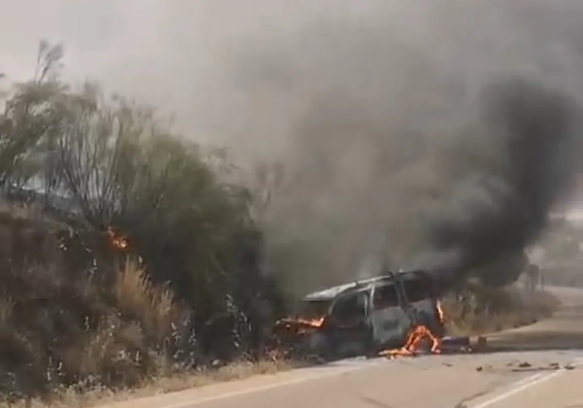 Accidente de tráfico que provocó el incendio