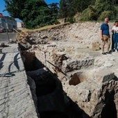 La obra para soterrar unos contenedores alumbra restos arqueológicos del siglo XIII en Burgos