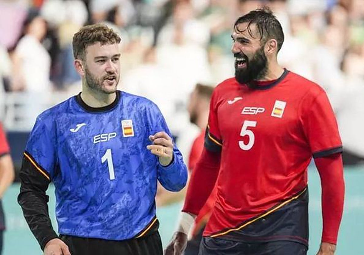 El toledano Gonzalo Pérez de Vargas y el quereño Jorge Maqueda, jugadores de la selección española de balonmano