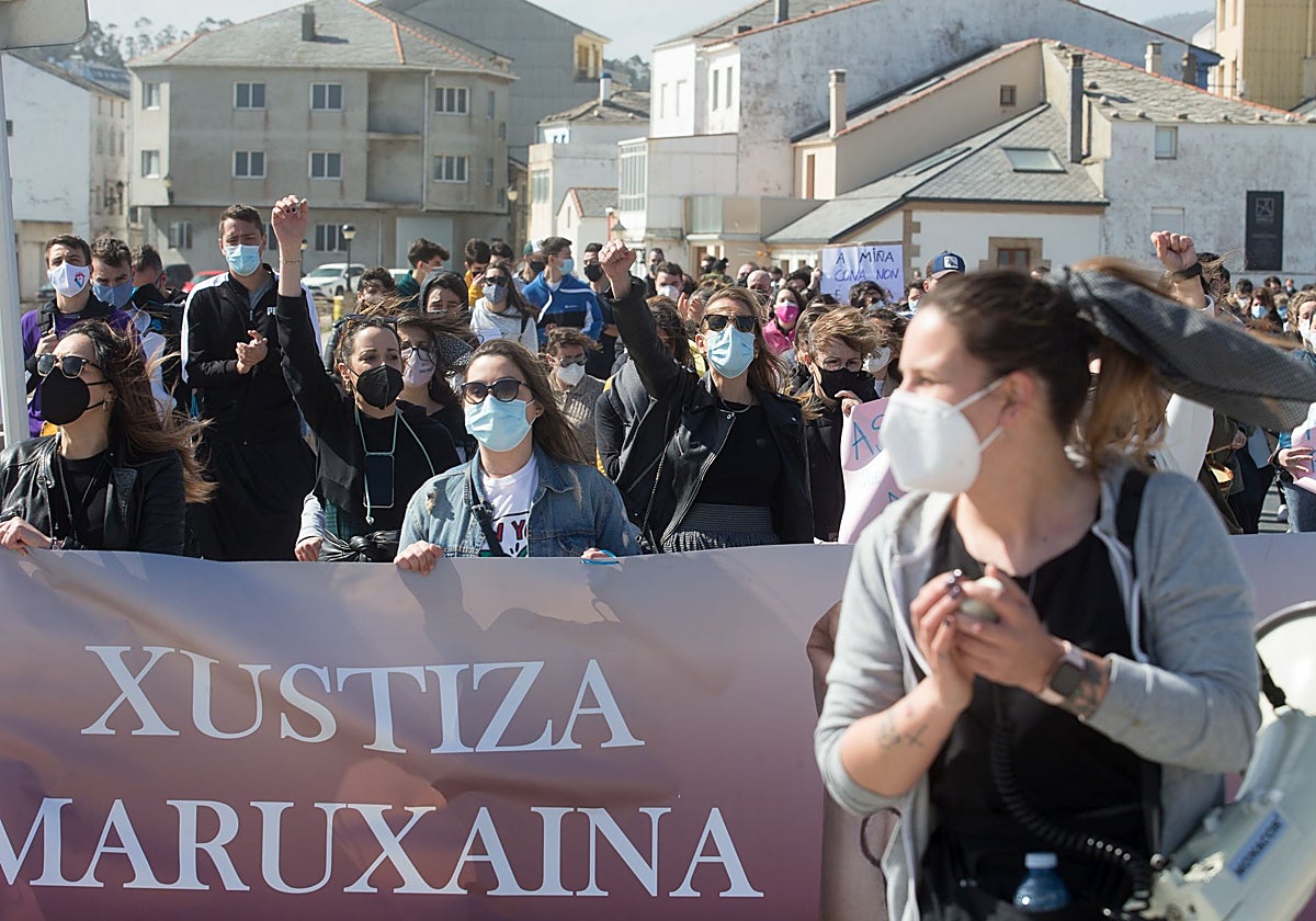 Protesta pidiendo justicia por las grabaciones de la Maruxaina, en Cervo
