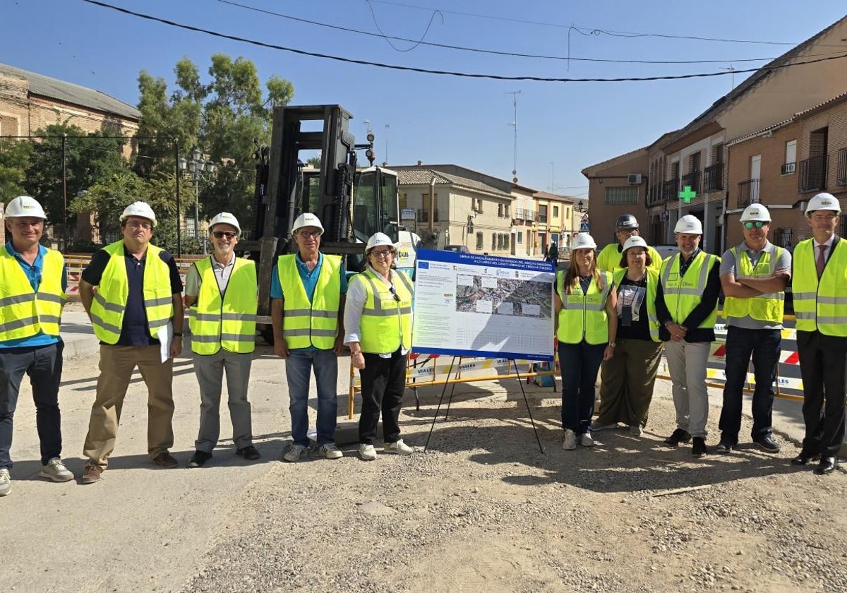 Visita a las obras de canalización del arroyo Sangüesa en Cebolla