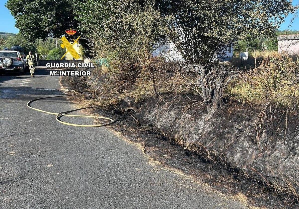 Zona afectada por un incendio en Toques