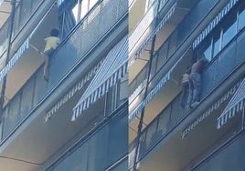 El vídeo del heroico rescate de un niño a punto de caer por el balcón en Alicante