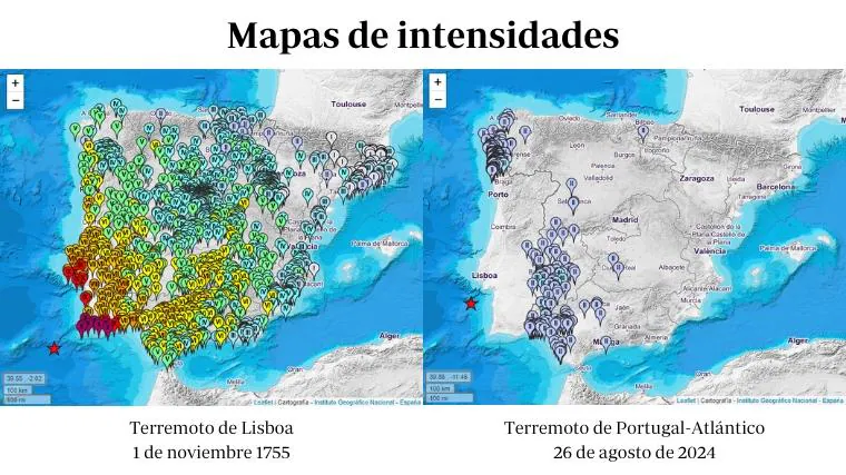 Los mapas de intensidades miden el daño que produce un seísmo en su radio de acción