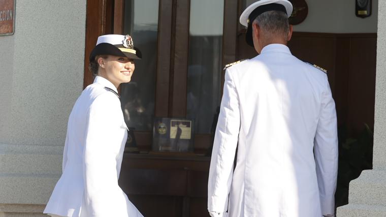 La Princesa Leonor, recibida en Marín este jueves.