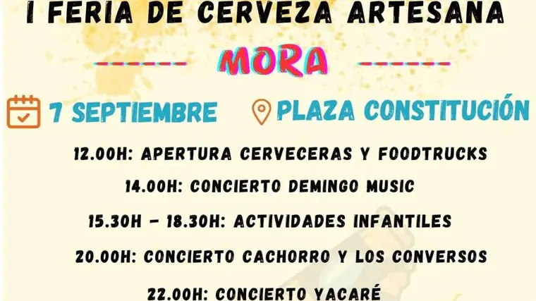 Mora acoge este sábado la I Feria de Cerveza Artesana