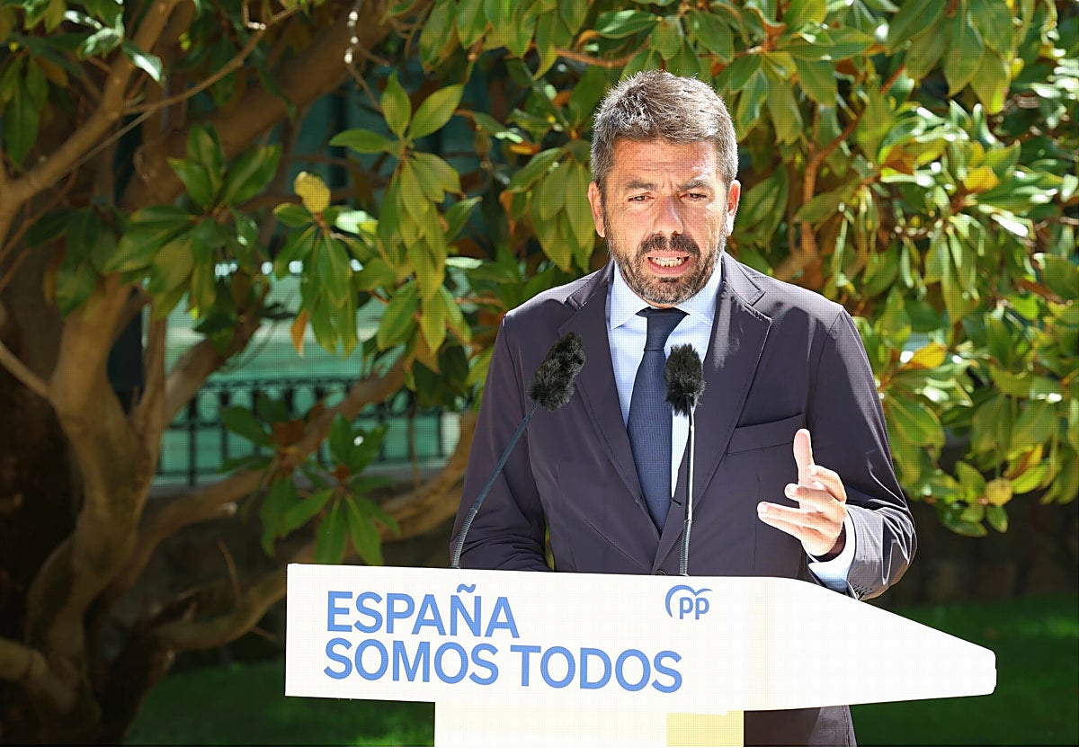 Imagen de Carlos Mazón tomada este viernes en Madrid