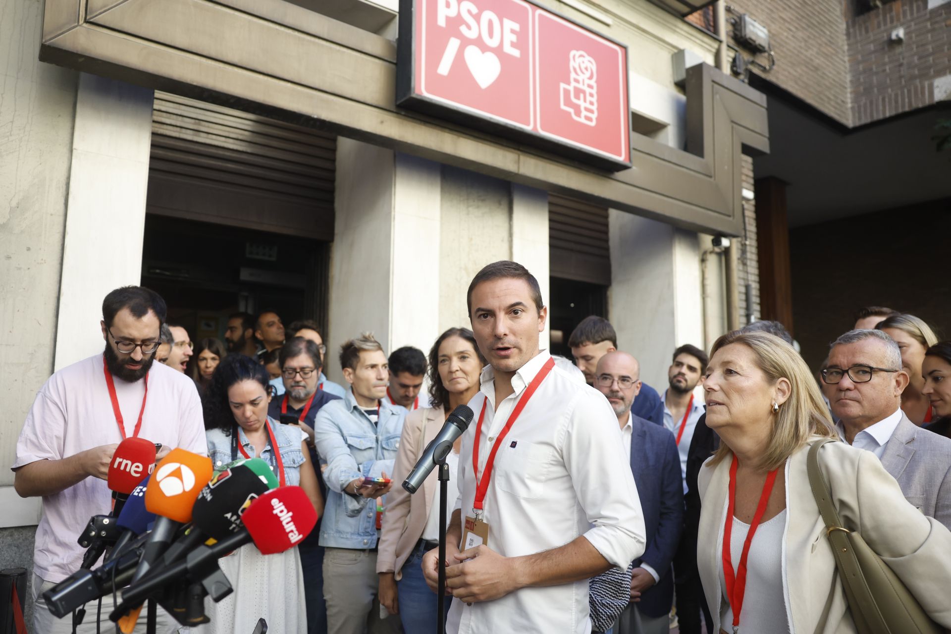 El líder de los socialistas madrileños, Juan Lobato, a su llegada al Comité Federal