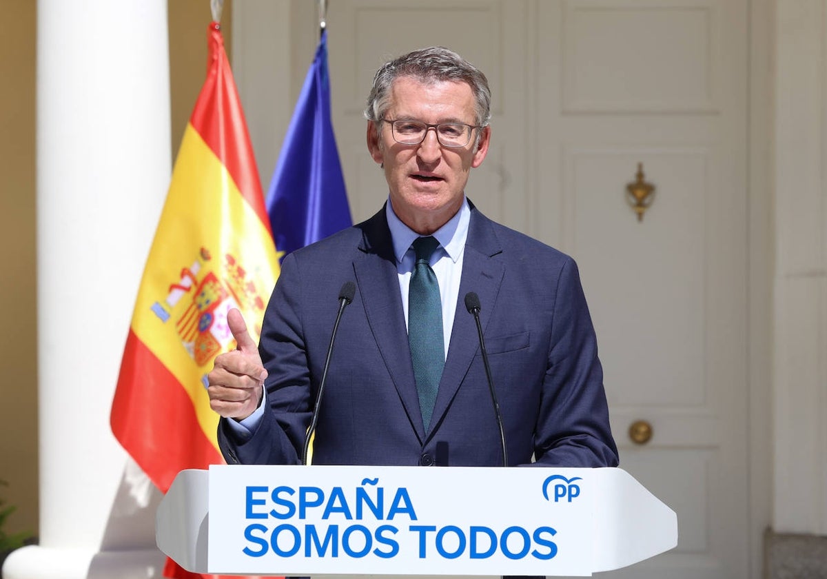 El presidente del PP, Alberto Núñez Feijóo