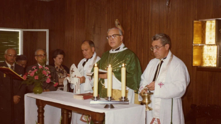 José María Cirarda, en un acto en Fernán Nuñez en 1975