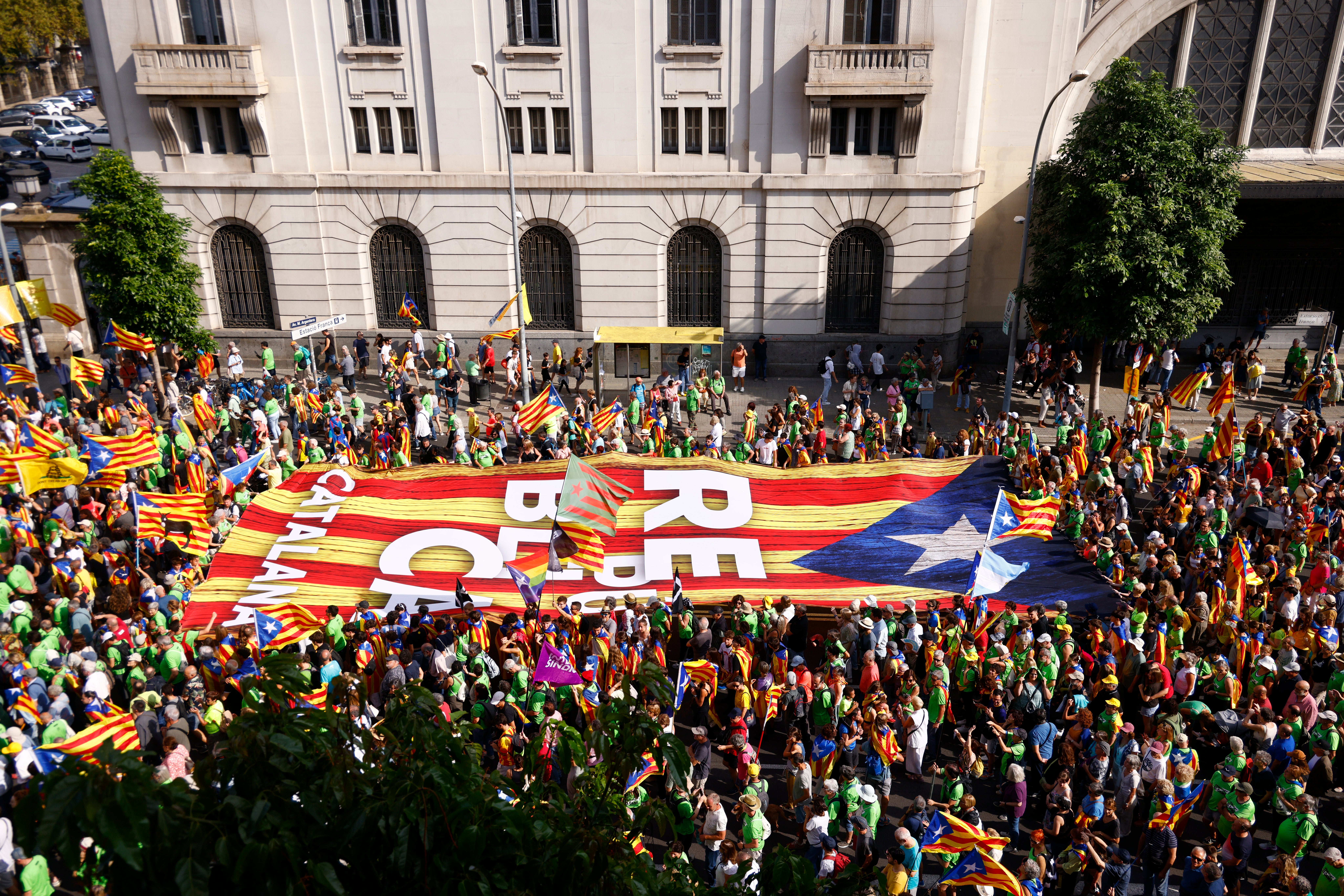 Manifestación independentista organizada por la ANC por la Diada del 11 de septiembre.