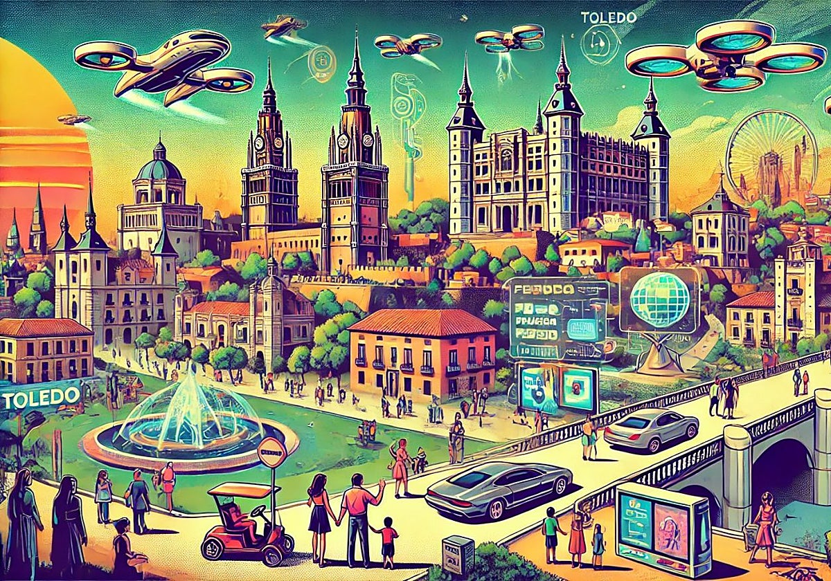Recreación de la ciudad de Toledo en el futuro