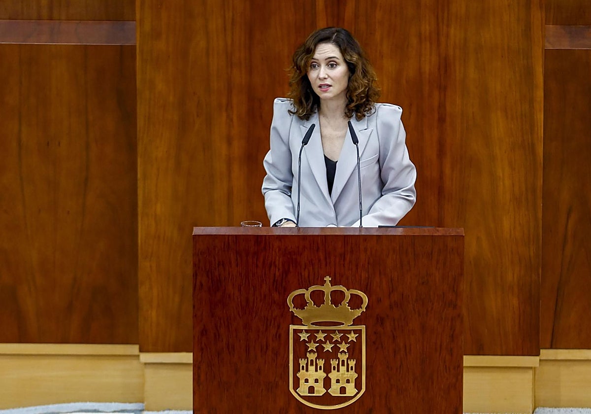 Isabel Díaz Ayuso, en el debate sobre el estado de la región