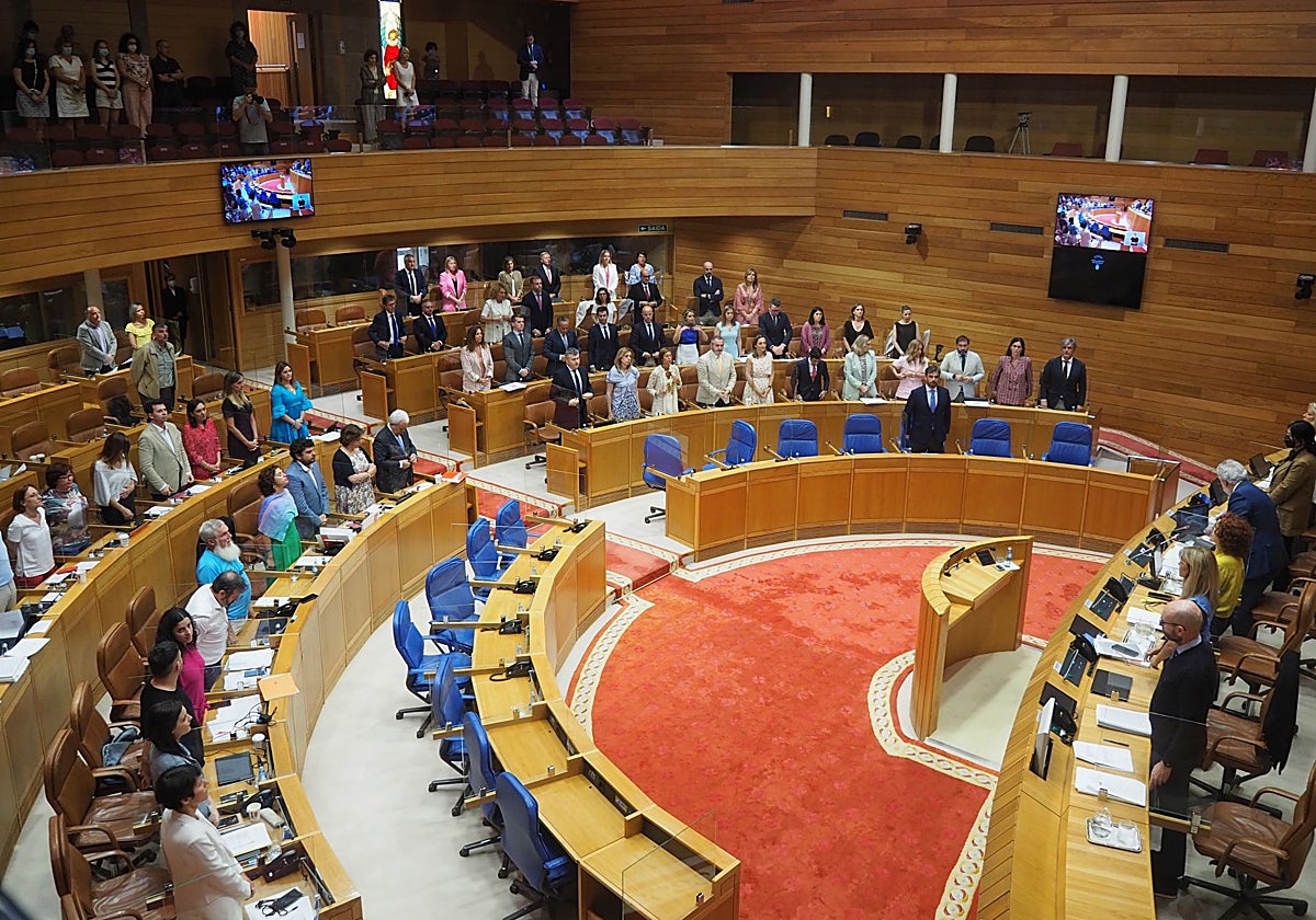 Hemiciclo del Parlamento gallego durante una sesión