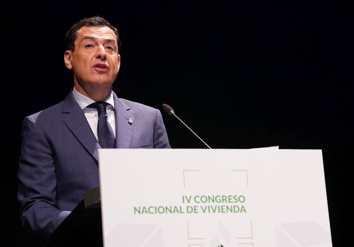 Juanma Moreno interviene este lunes en el Congreso Nacional de Vivienda celebrado en Málaga