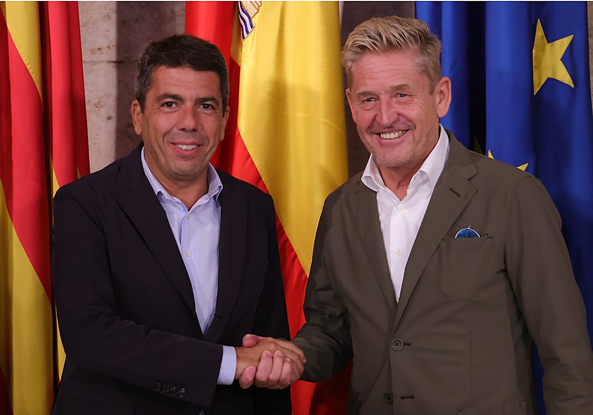 Carlos Mazón y Wayne Griffiths, en su reunión mantenida este martes en Valencia