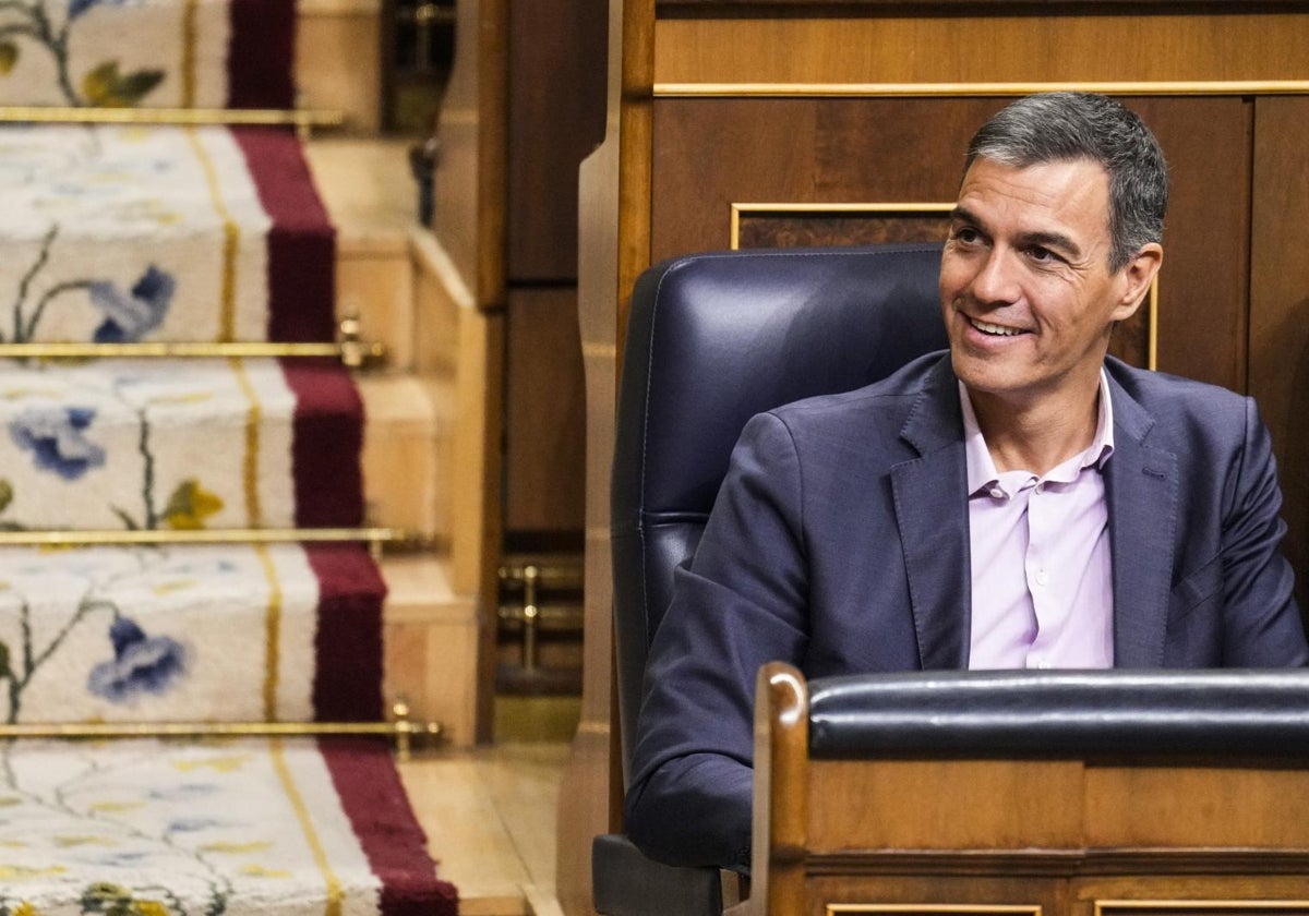 El presidente del Gobierno, Pedro Sánchez, este martes en el Congreso de los Diputados