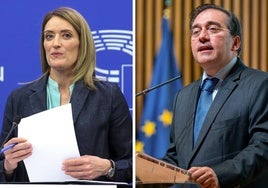 Albares vuelve a pedir a Metsola la oficialidad de catalán, euskera y gallego en el Parlamento Europeo