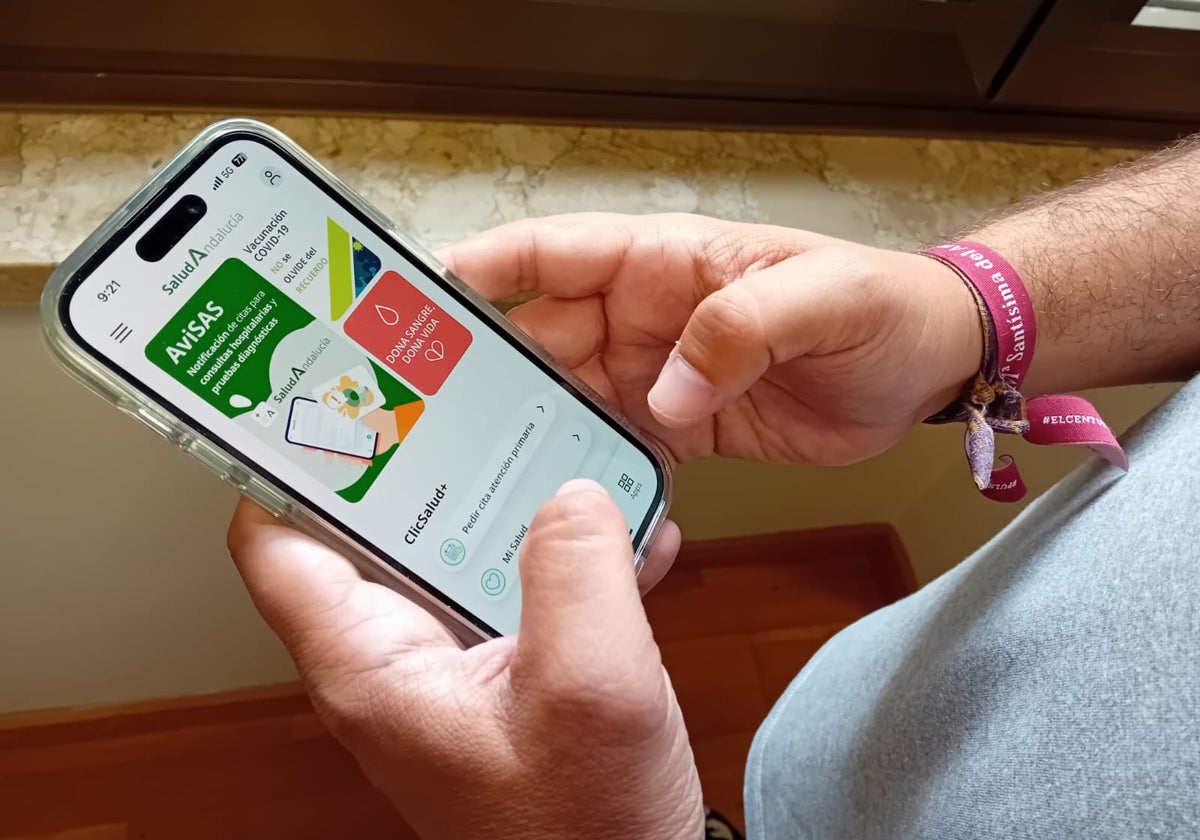 Pantalla del servicio AviSAS en la aplicación Salud Andalucía