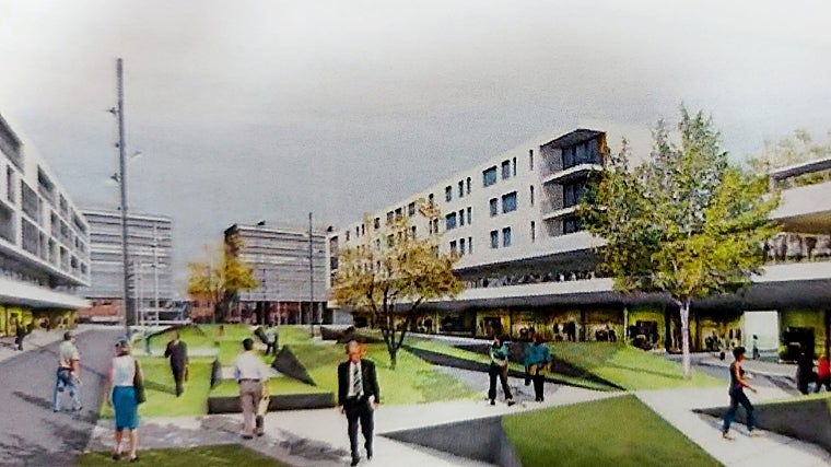 Interior de una manzana de viviendas en Ciudad de Levante, según una infografía