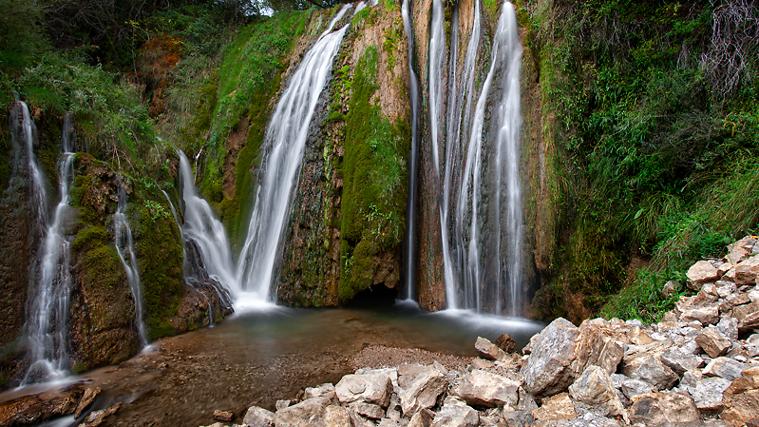 Imagen de la cascada de Calicanto, en Teruel