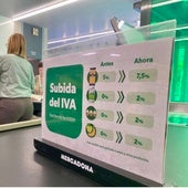 Mercadona avisa a sus clientes del impacto de la subida del IVA en productos básicos decretada por el Gobierno