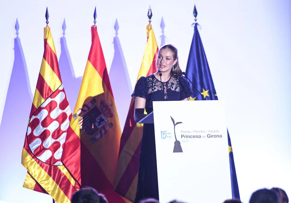 Doña Leonor durante los Premios Princesa de Girona de 2024