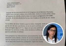 Varias diputadas del PP reciben una «nauseabunda» carta: «No debes tener miedo a que te violen, nadie se atrevería»