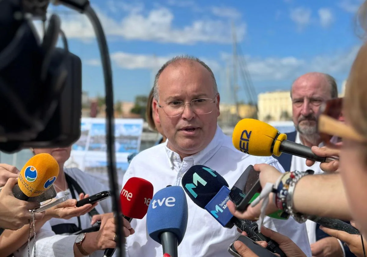 Miguel Tellado, portavoz del PP, en una atención a medios