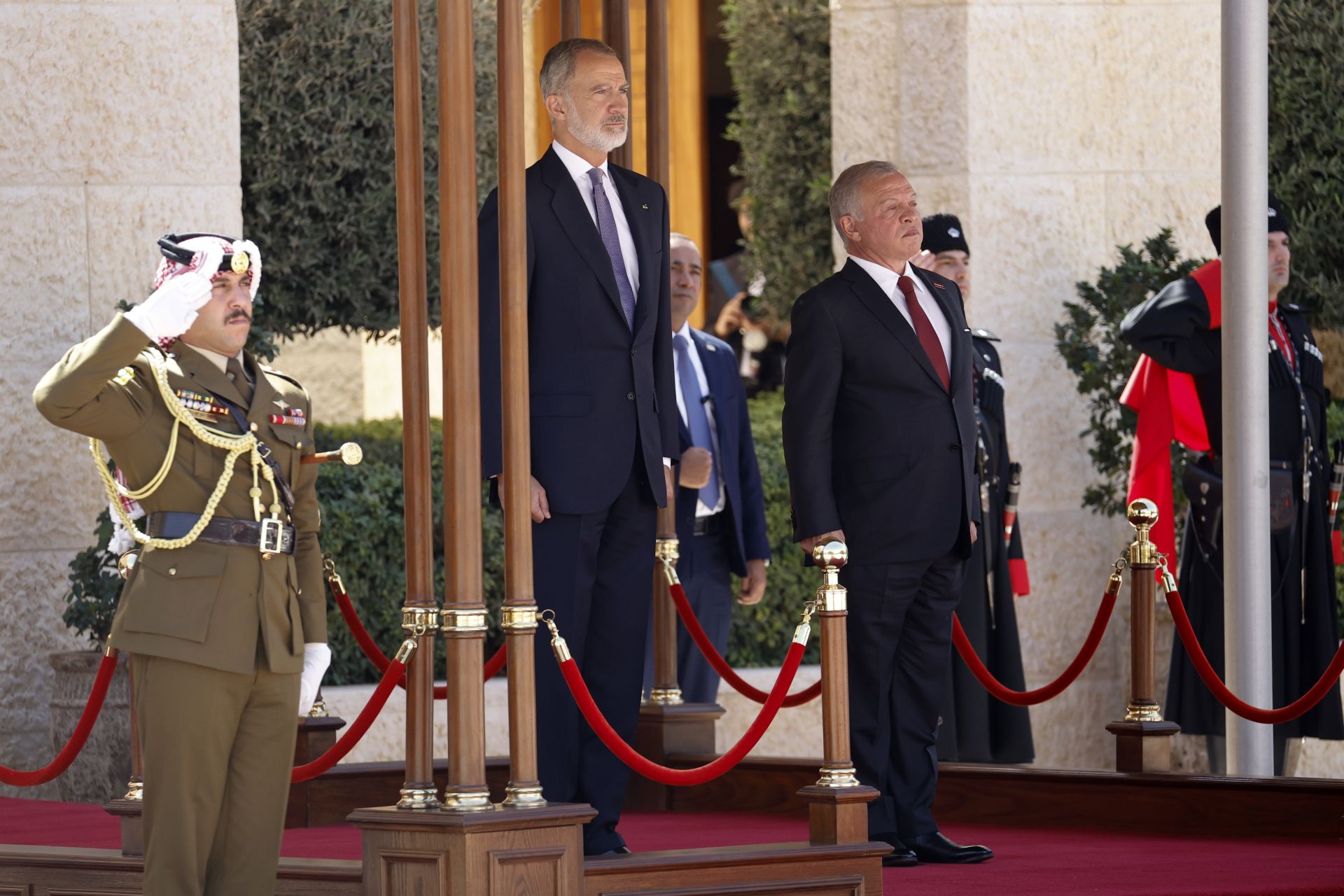 El Rey Felipe junto al Rey Abdalá II de Jordania, durante el encuentro que celebraron este domingo en Amán