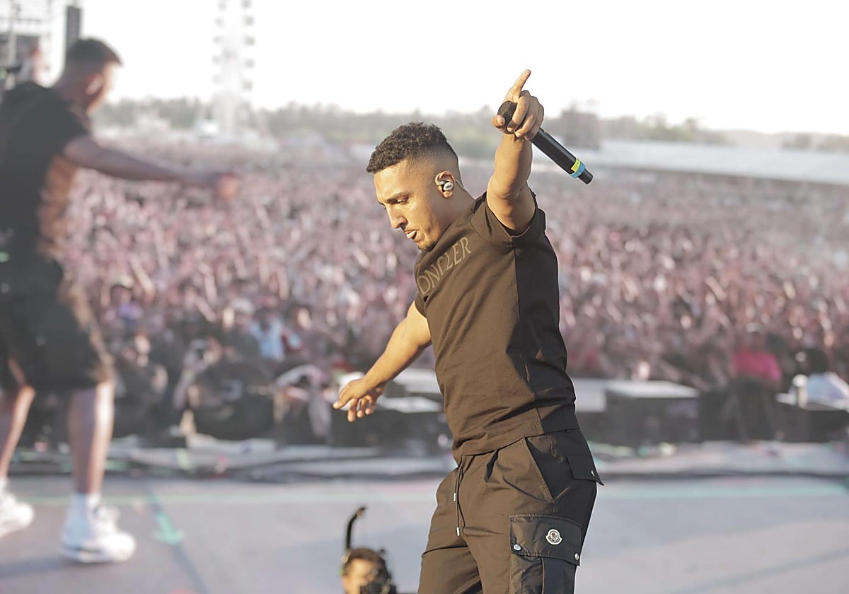 El rapero Morad, durante un concierto en Sevilla